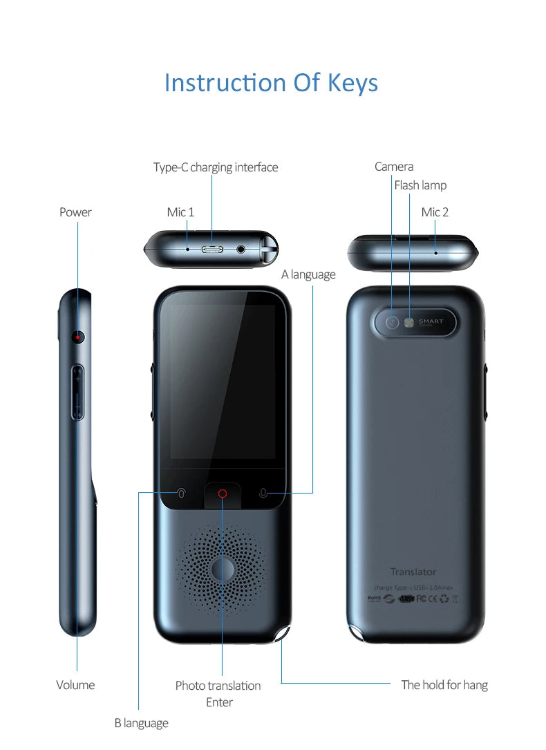 T11 Portable Audio Translator 138 Language Smart Translator