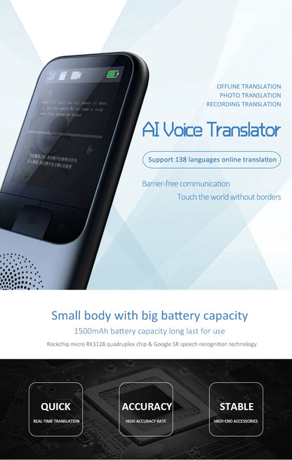 T11 Portable Audio Translator 138 Language Smart Translator