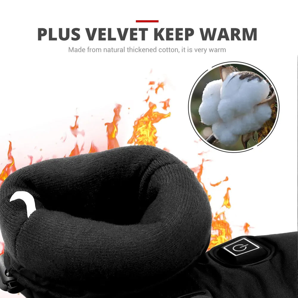 Heating Motorcycle Gloves Waterproof Motocross Guantes Glove Touch Screen Heated Motorbike Riding Gloves for Winter