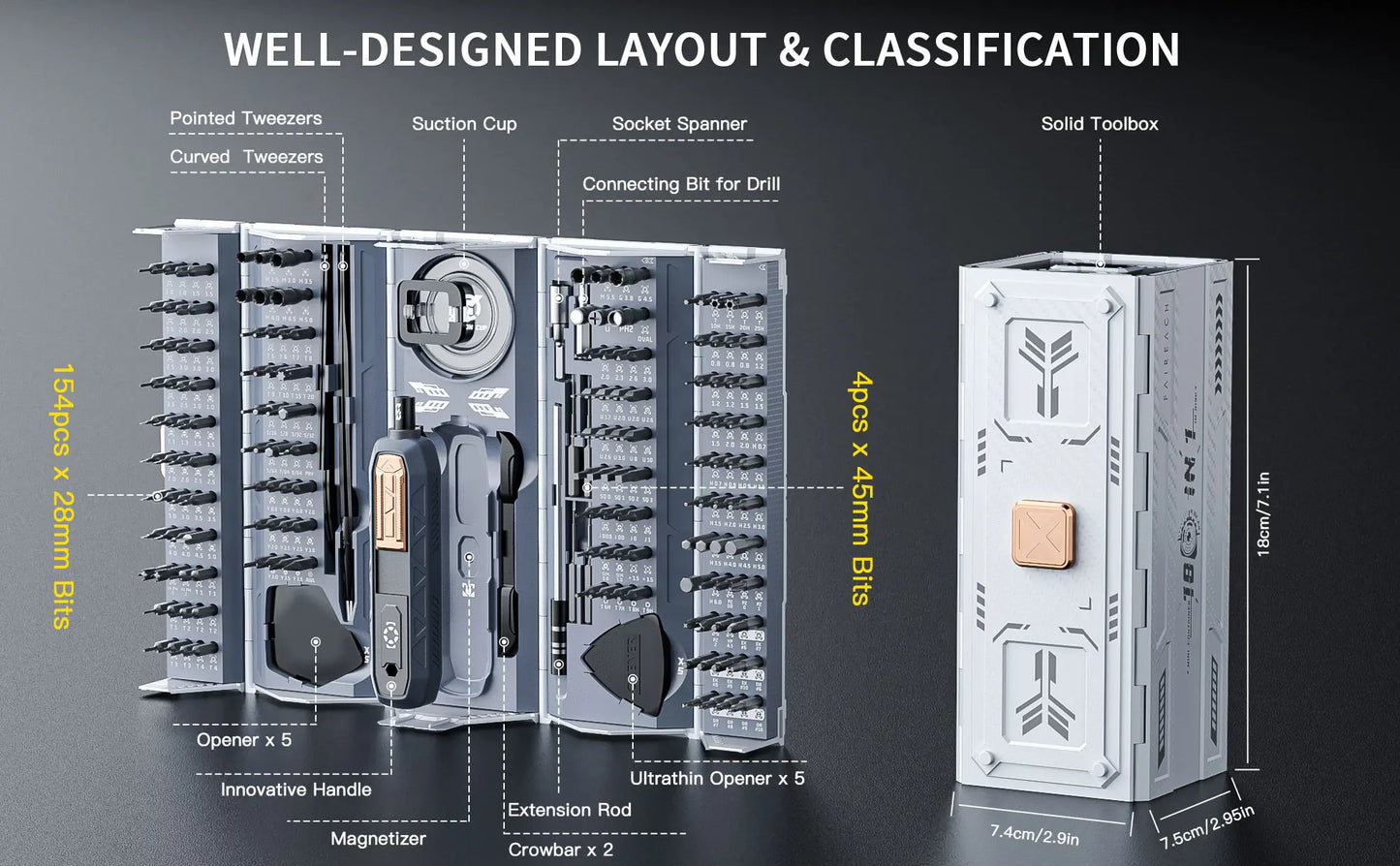 Screwdriver Set Magnetic 180 in 1 Precision