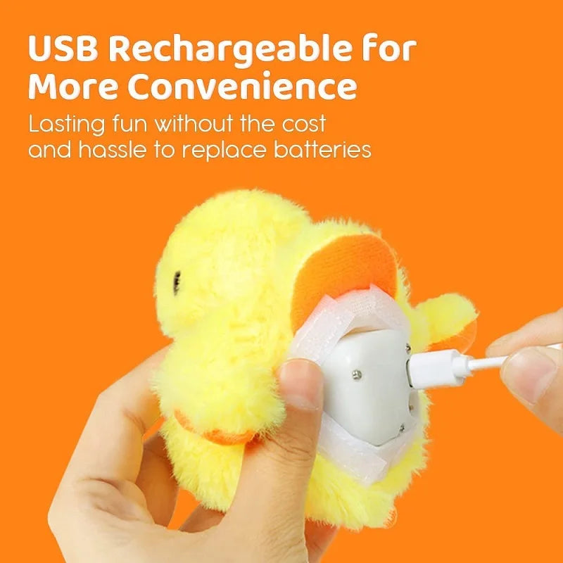 Flapping Duck Cat Toys Interactive Electric Bird Toys Washable Cat Plush Toy With Catnip Vibration Sensor Cats Game Toy Kitten